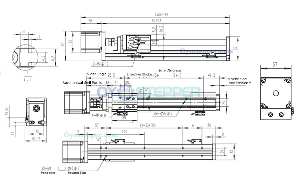 FSL40 Table Ball Screw Linear Motion Guide Stage Actuator with Nema 23 Stepper Motor