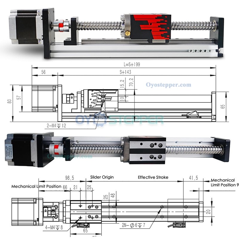 FSL40 Table Ball Screw Linear Motion Guide Stage Actuator with Nema 23 Stepper Motor