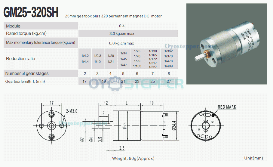 6V 12V High Torque Brush DC Gear Motor with Spur Gearbox 3kg.cm Permanent Magnet Motor