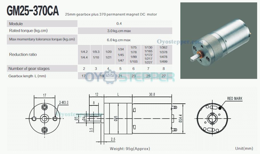 6V 12V High Torque Brush DC Gear Motor Reduction DC Motor 3kg.cm 24.4*30.8 mm