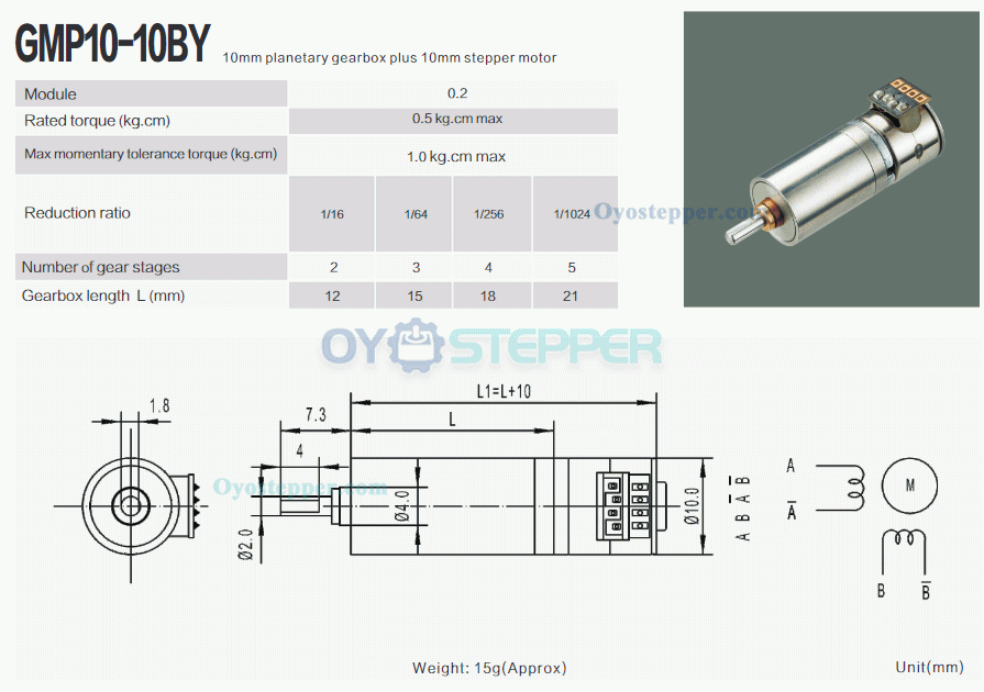 3.3V Mini Stepper Gear Motor with Planetary Gearbox Gear Reduction 2 Phase DC Gear Motor