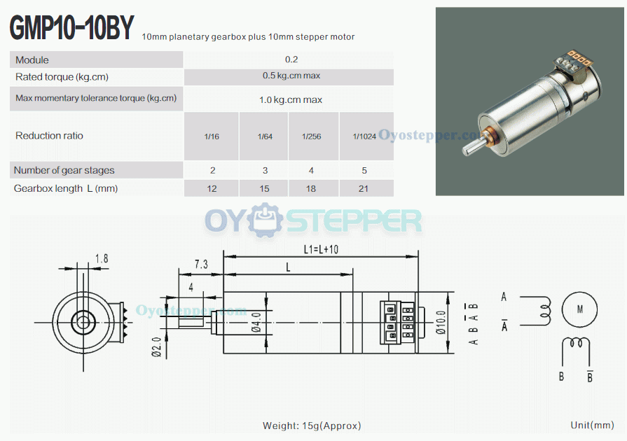 2Pcs 3.3V Mini Stepper Gear Motor with Planetary Gearbox Gear Reduction 2 Phase DC Gear Motor