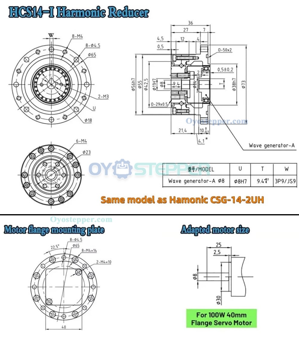 CSF Series Harmonic Gear Reducer Ratio 50:1-120:1 Harmonic Drive Gearbox for Stepper / Servo Motor CSF Series Harmonic Gear Reducer Ratio 50:1-120:1 Harmonic Drive Gearbox for Stepper / Servo Motor