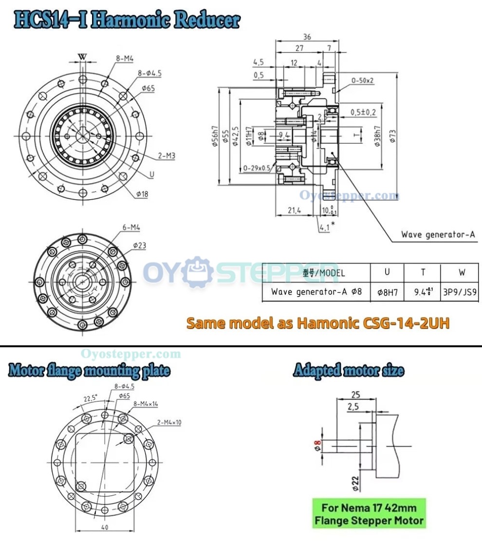 CSF Series Harmonic Gear Reducer Ratio 50:1-120:1 Harmonic Drive Gearbox for Stepper / Servo Motor CSF Series Harmonic Gear Reducer Ratio 50:1-120:1 Harmonic Drive Gearbox for Stepper / Servo Motor
