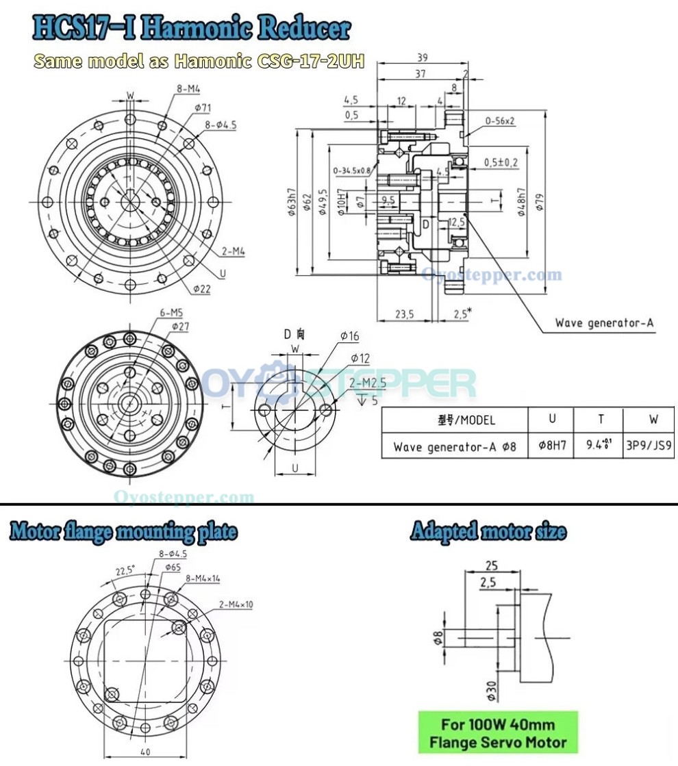 CSF Series Harmonic Gear Reducer Ratio 50:1-120:1 Harmonic Drive Gearbox for Stepper / Servo Motor CSF Series Harmonic Gear Reducer Ratio 50:1-120:1 Harmonic Drive Gearbox for Stepper / Servo Motor