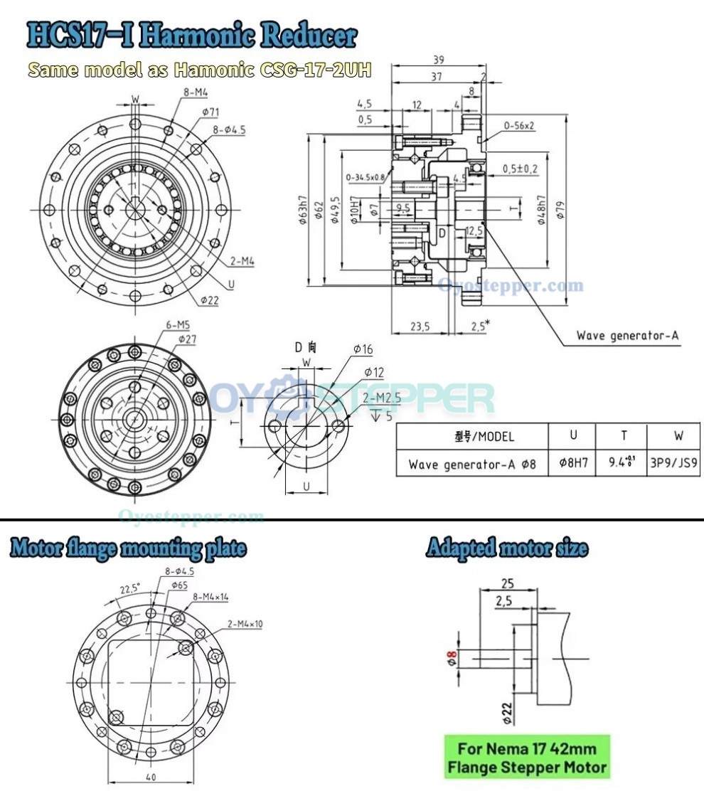 CSF Series Harmonic Gear Reducer Ratio 50:1-120:1 Harmonic Drive Gearbox for Stepper / Servo Motor CSF Series Harmonic Gear Reducer Ratio 50:1-120:1 Harmonic Drive Gearbox for Stepper / Servo Motor