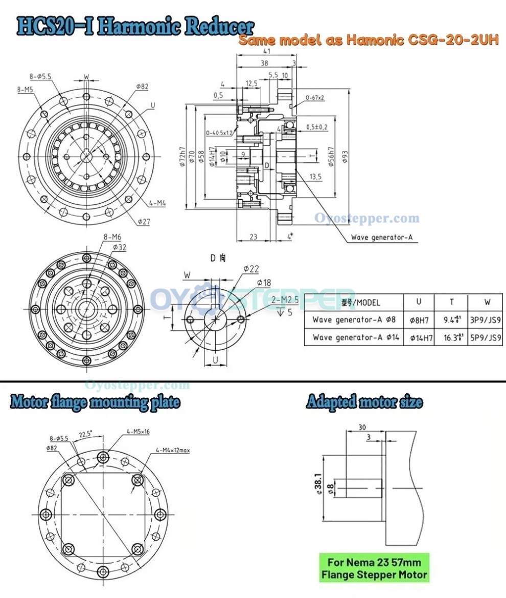 CSF Series Harmonic Gear Reducer Ratio 50:1-120:1 Harmonic Drive Gearbox for Stepper / Servo Motor CSF Series Harmonic Gear Reducer Ratio 50:1-120:1 Harmonic Drive Gearbox for Stepper / Servo Motor