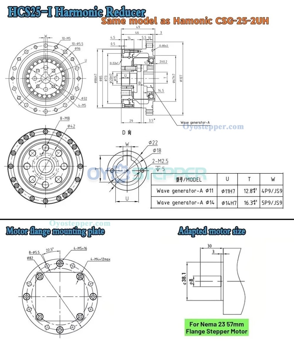 CSF Series Harmonic Gear Reducer Ratio 50:1-120:1 Harmonic Drive Gearbox for Stepper / Servo Motor CSF Series Harmonic Gear Reducer Ratio 50:1-120:1 Harmonic Drive Gearbox for Stepper / Servo Motor