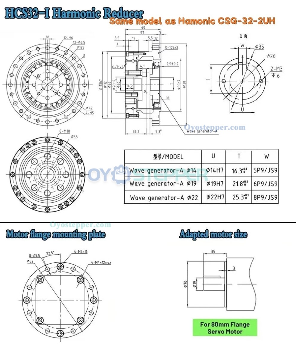 CSF Series Harmonic Gear Reducer Ratio 50:1-120:1 Harmonic Drive Gearbox for Stepper / Servo Motor CSF Series Harmonic Gear Reducer Ratio 50:1-120:1 Harmonic Drive Gearbox for Stepper / Servo Motor