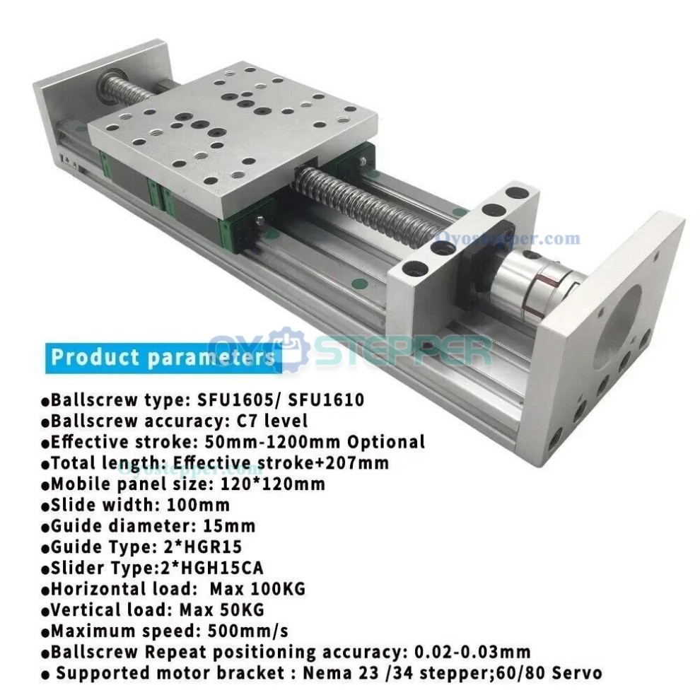 Heavy Duty Linear Motion Guide Ball Screw Stage 70-100kg 4Pcs HGR15 X Y Z CNC Slide Table