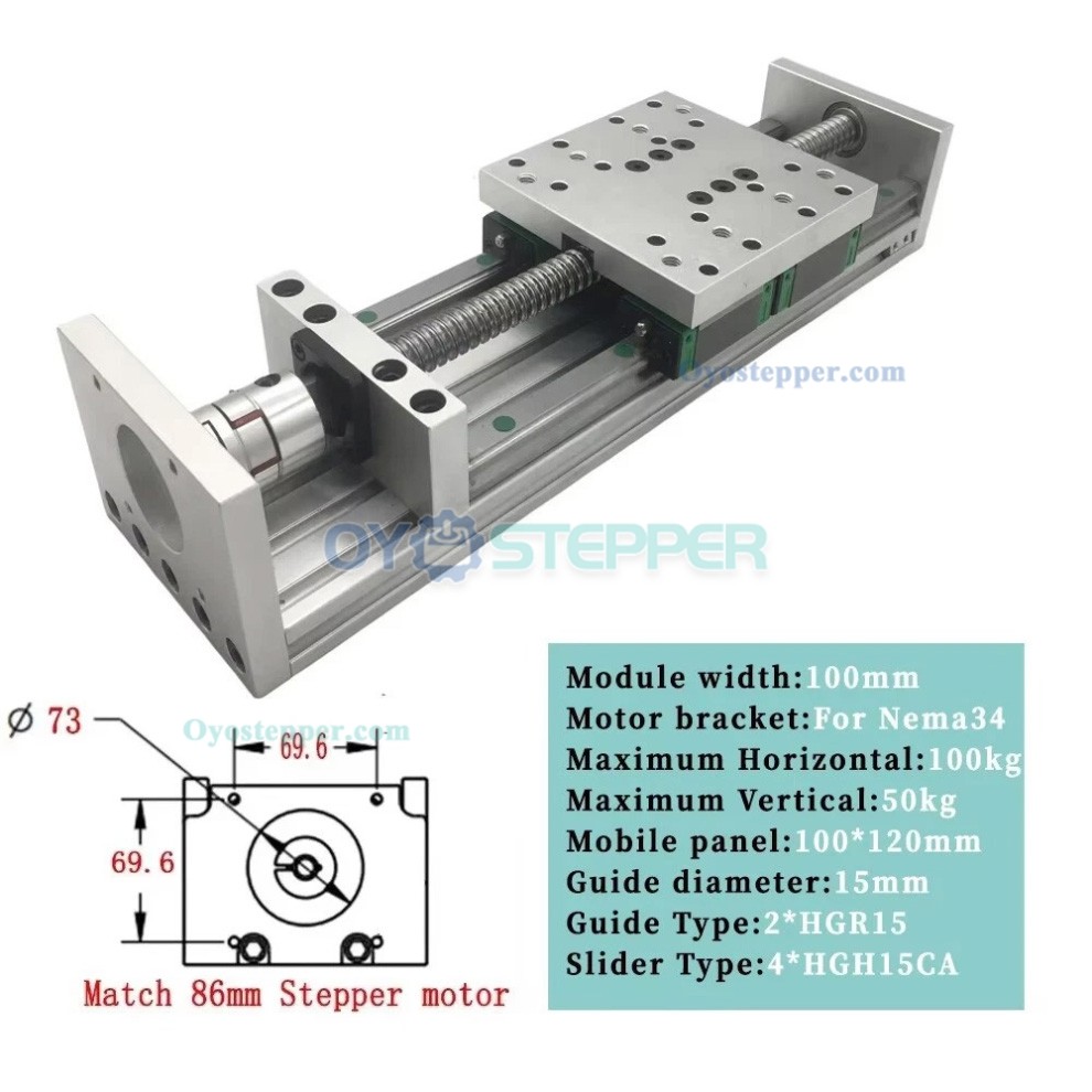 Heavy Duty Linear Motion Guide Ball Screw Stage 70-100kg 4Pcs HGR15 X Y Z CNC Slide Table