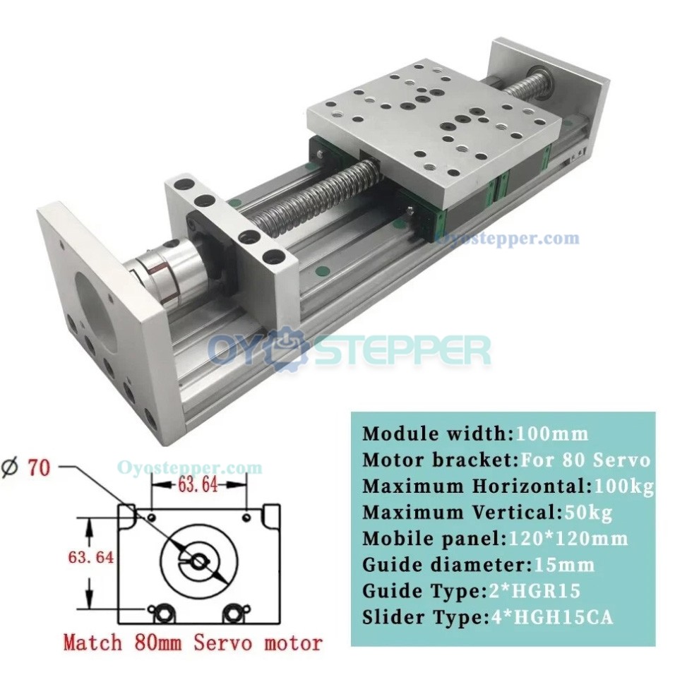 Heavy Duty Linear Motion Guide Ball Screw Stage 70-100kg 4Pcs HGR15 X Y Z CNC Slide Table