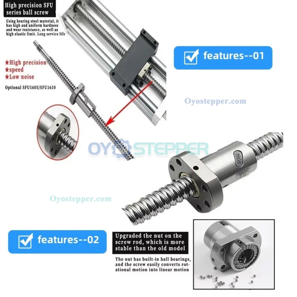 Linear Motion Guide CNC Sliding Table Linear Table Slide Fit NEMA 23 Stepper Motor/ 60mm Servo Motor
