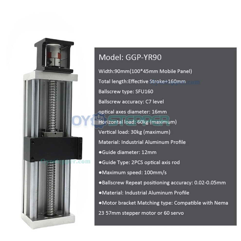 Linear Motion Guide CNC Sliding Table Linear Table Slide Fit NEMA 23 Stepper Motor/ 60mm Servo Motor