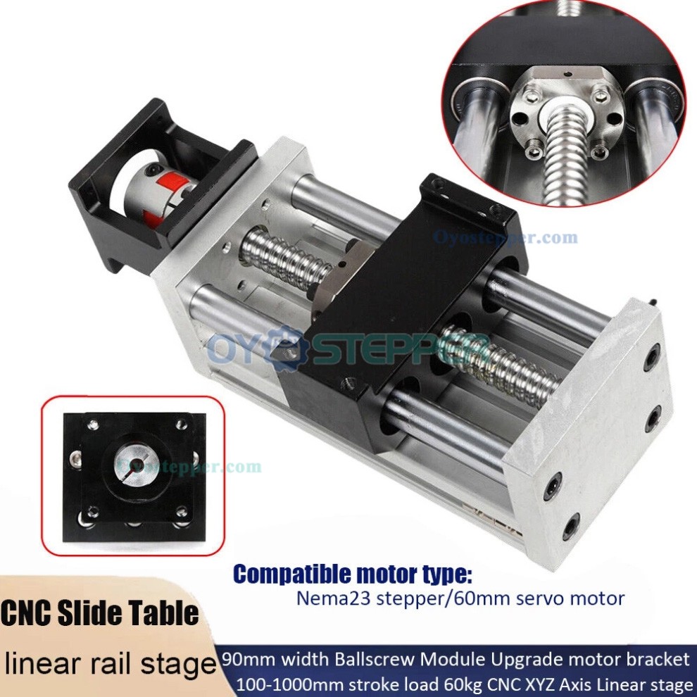 Linear Motion Guide CNC Sliding Table Linear Table Slide Fit NEMA 23 Stepper Motor/ 60mm Servo Motor