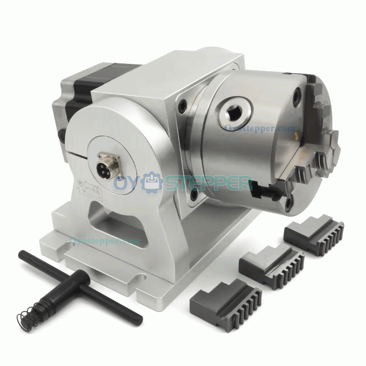 4th Axis 10:1 CNC Rotary Indexing Head with 100mm Chuck and 3 Jaw Chuck with Nema34 Stepper Motor 4th Axis 10:1 CNC Rotary Indexing Head with 100mm Chuck and 3 Jaw Chuck with Nema34 Stepper Motor