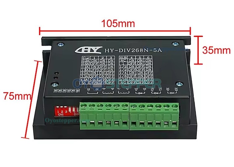 HY-DIV268N-5A 12-48V 0.2-5A Two-Phase Hybrid Stepper Motor Driver Controller HY-DIV268N-5A 12-48V 0.2-5A Two-Phase Hybrid Stepper Motor Driver Controller