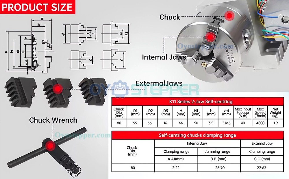 CNC Rotary Axis 80mm/100mm Chuck K11-100mm CNC 4th Axis Dividing head with DM556S Driver CNC Rotary Axis 80mm/100mm Chuck K11-100mm CNC 4th Axis Dividing head with DM556S Driver