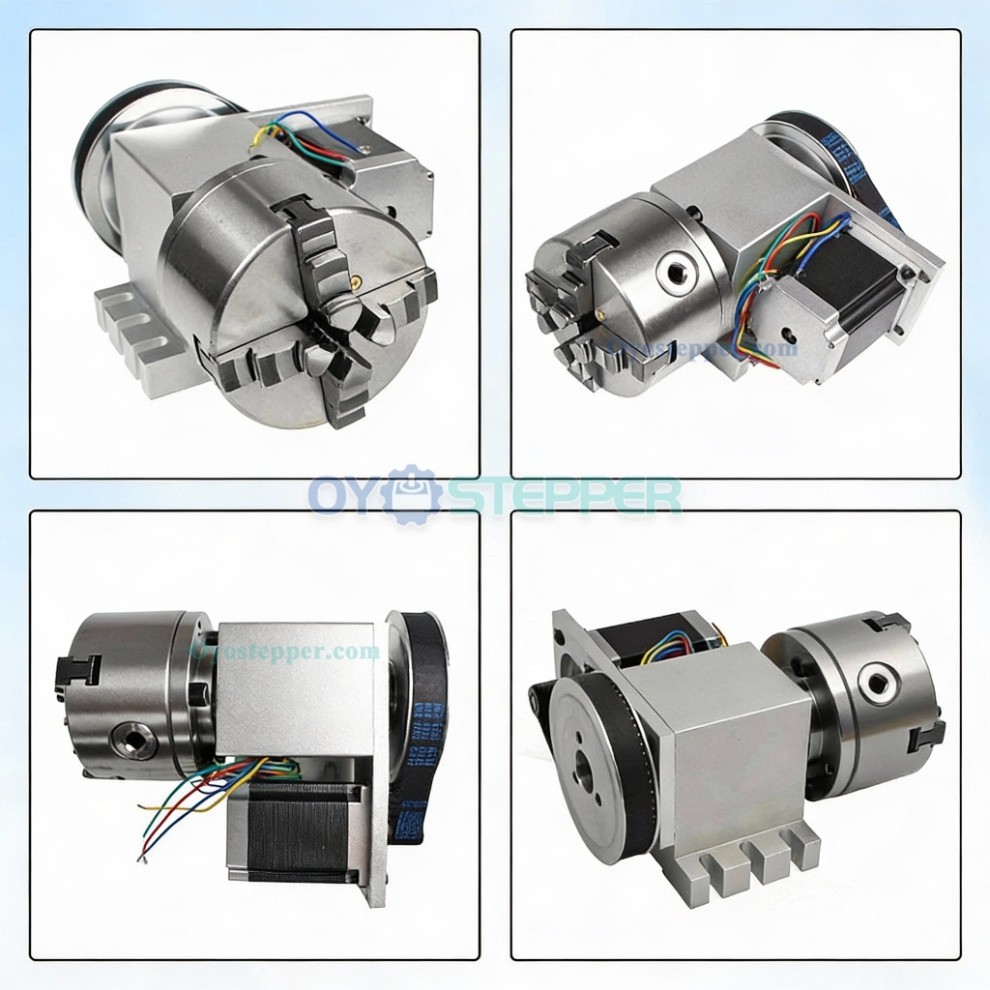 CNC Engraving Machine Rotary 4th Axis 100mm 4jaw lathe chuck 6:1 Tailstock with Stepper Motor Kit CNC Engraving Machine Rotary 4th Axis 100mm 4jaw lathe chuck 6:1 Tailstock with Stepper Motor Kit
