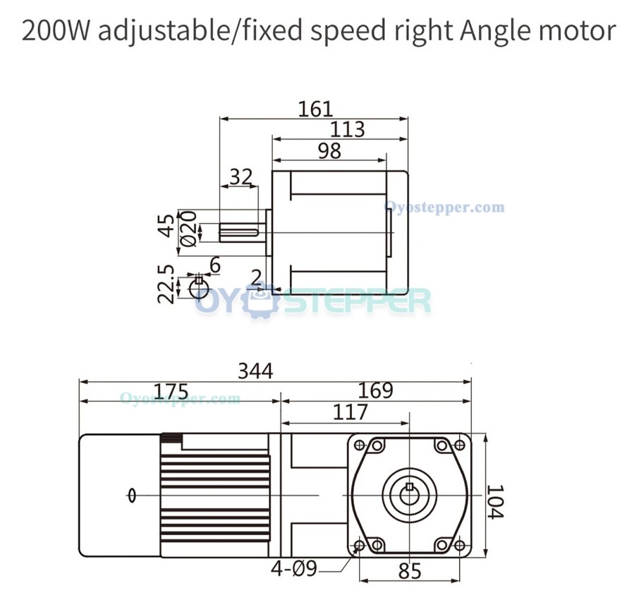 WUP 200W 30:1 36Nm AC Induction Motor Gear Reduction Reversible Motor with Speed Controller WUP 200W 30:1 36Nm AC Induction Motor Gear Reduction Reversible Motor with Speed Controller