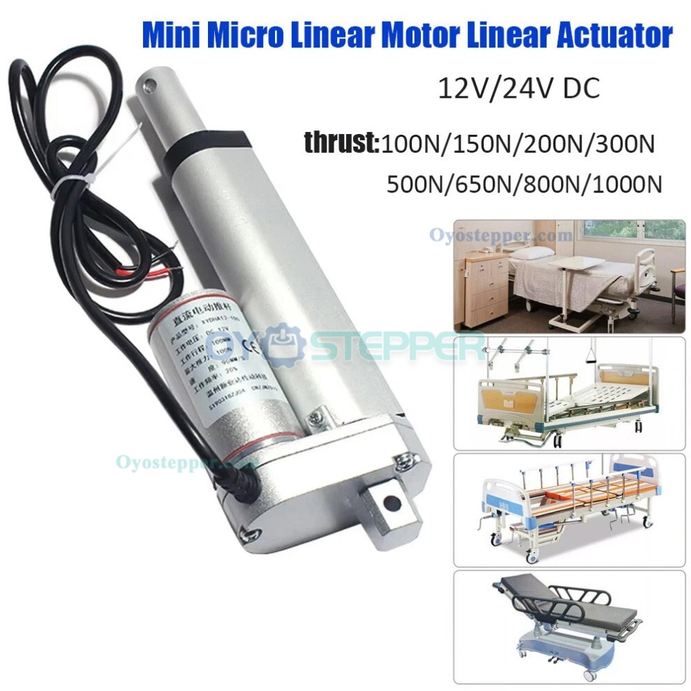 Mini Electric Linear Motor Linear Actuator 12V/24V 50-1000mm Fast Speed 90mm/s Mini Electric Linear Motor Linear Actuator 12V/24V 50-1000mm Fast Speed 90mm/s