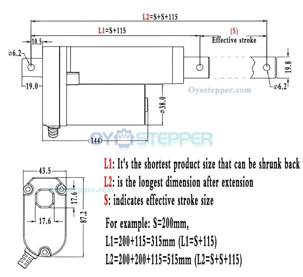 Mini Electric Linear Motor Linear Actuator 12V/24V 50-1000mm Speed 90mm/s Mini Electric Linear Motor Linear Actuator 12V/24V 50-1000mm Speed 90mm/s