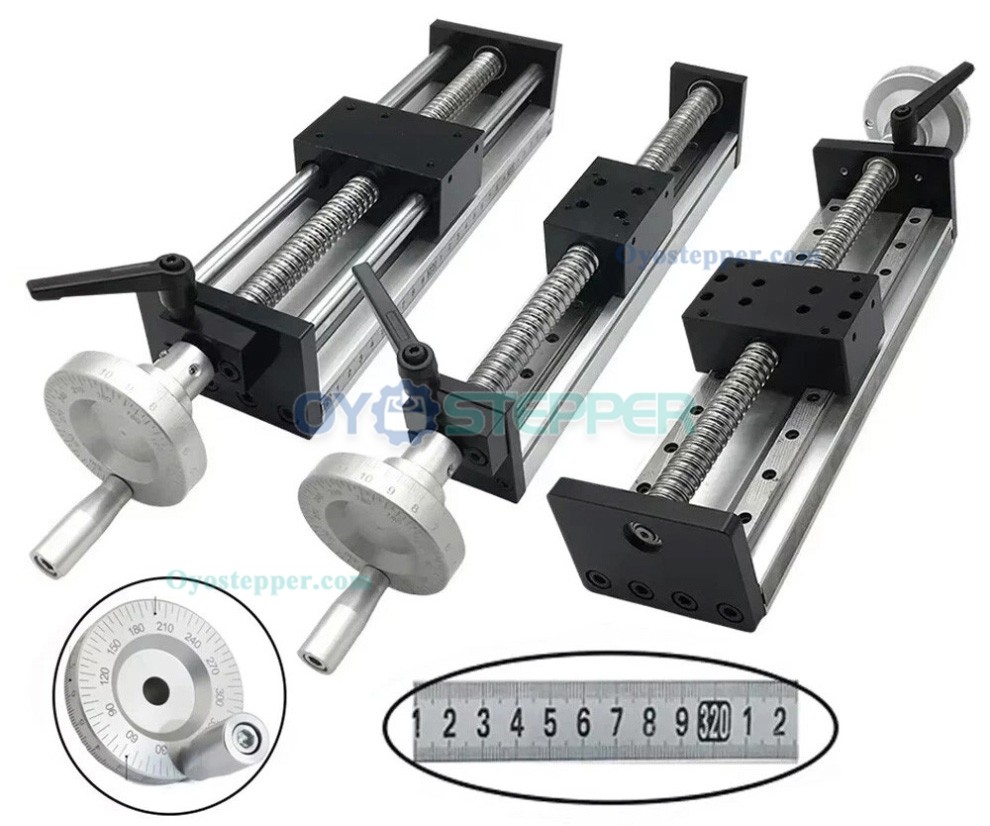 Manual Linear Ball Screw Module Motion Stage 22-132lbs Handwheel CNC Slide Table Manual Linear Ball Screw Module Motion Stage 22-132lbs Handwheel CNC Slide Table