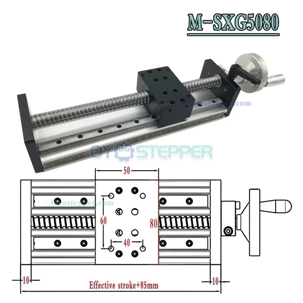 Manual Linear Ball Screw Module Motion Stage 22-132lbs Handwheel CNC Slide Table Manual Linear Ball Screw Module Motion Stage 22-132lbs Handwheel CNC Slide Table