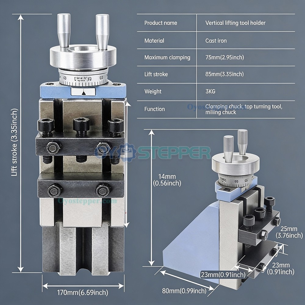 Mini Lathe Milling Vertical Lifting Slide Tool Holder Part for CD210 WM180V & WM210V
