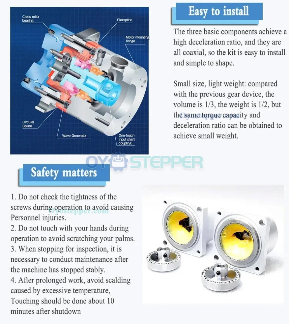 MINIS/MINIF Series Ratio 30:1/50:1/100:1 Micro Harmonic Drive Gearbox Harmonic Gear Speed Reducer MINIS/MINIF Series Ratio 30:1/50:1/100:1 Micro Harmonic Drive Gearbox Harmonic Gear Speed Reducer