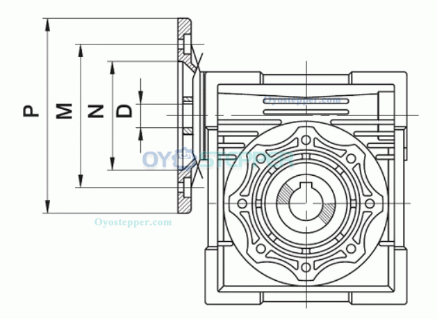 Round NMRV040 Worm Speed Reducer Ratio 5:1 80:1 Input 9mm/11mm/14mm Output 18mm