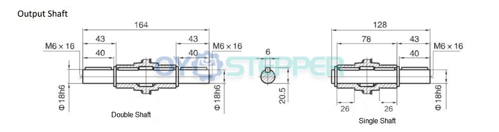 Single / Dual Output Shaft 18mm for NMRV040 Worm Gearbox Speed Reducer Single / Dual Output Shaft 18mm for NMRV040 Worm Gearbox Speed Reducer