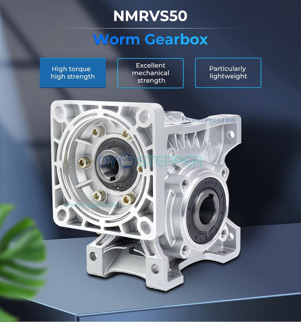 NMRV050 Worm Gear Reducer Gearbox Ratio 5:1/10:1/20:1 Fit Nema 42 Stepper Motor
