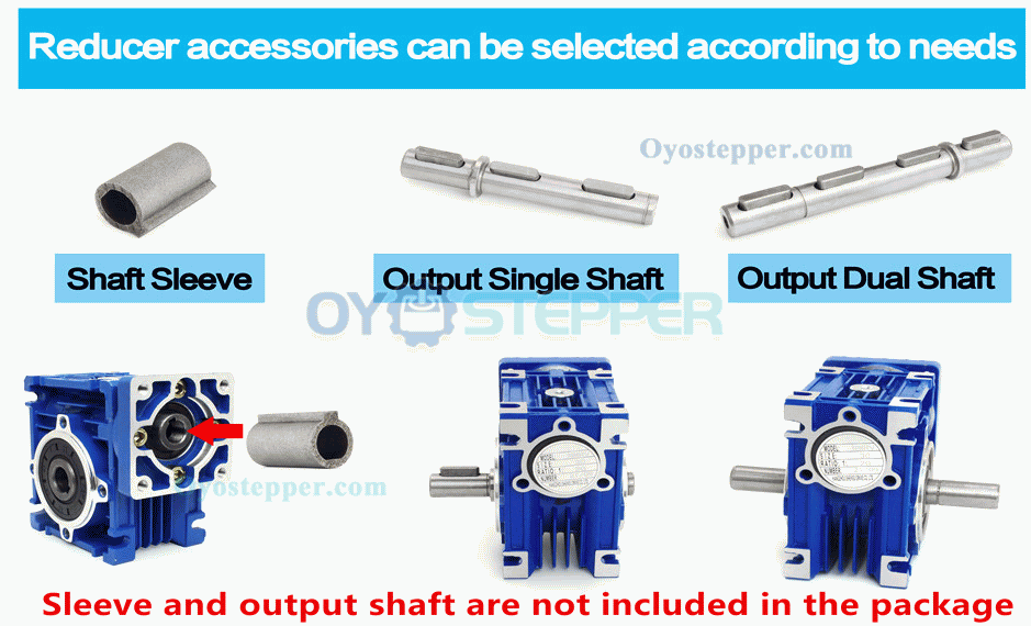 NMRV030 Worm Gearbox Speed Reducer 10:1 15:1 20:1 25:1 30:1 40:1 for Nema23 Stepper Motor / Servo Motor