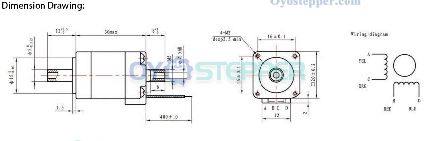 Oukeda Hollow Shaft NEMA8 Stepper Motor 1.8 Deg 1.8Ncm(2.55oz.in) for Placement Machine