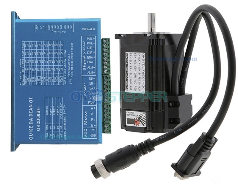 OUKEDA Nema 23 Closed Loop Stepper Motor & Driver Kit with Encoder 2 Phase  2.0 Nm 1.8 Deg