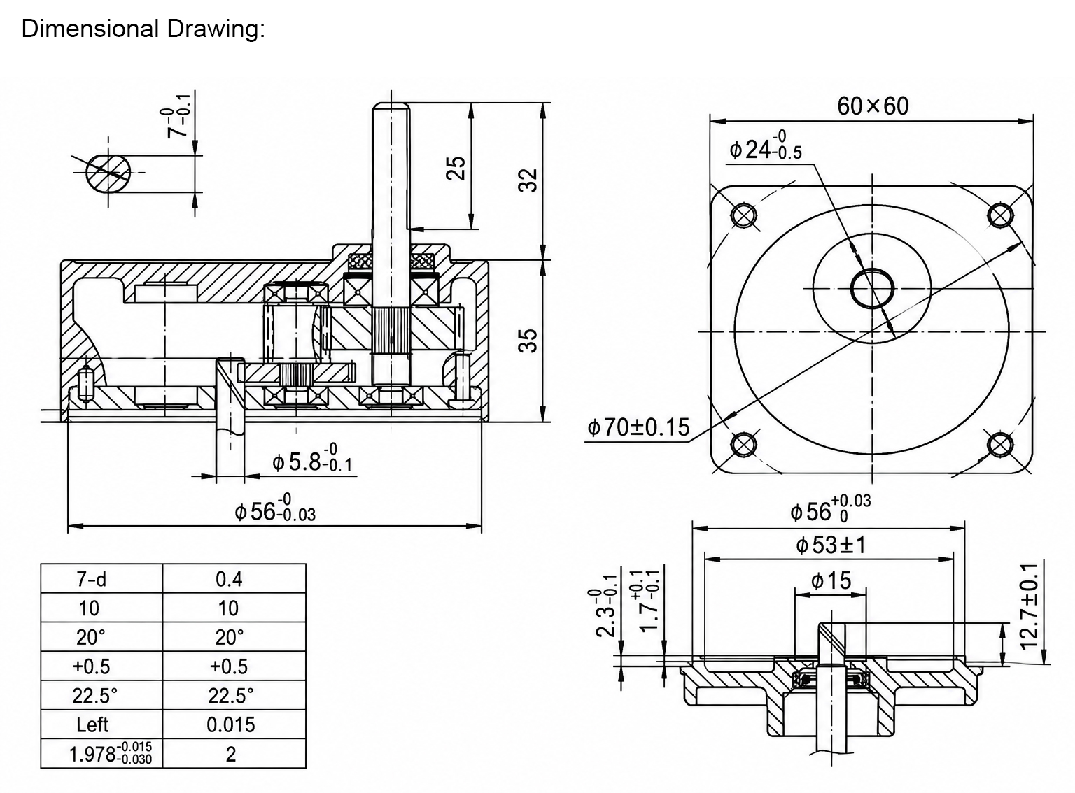 NEMA 23 Eccentric Gearbox 5:1 10:1 Gear Reducer for 57mm Stepper Motor