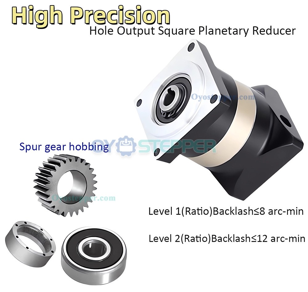 Hollow Hole Output Planetary Reducer Spur Gear Gearbox Fit NEMA 23, 34 Stepper Motor 80/110/130/180mm Servo Motor Hollow Hole Output Planetary Reducer Spur Gear Gearbox Fit NEMA 23, 34 Stepper Motor 80/110/130/180mm Servo Motor