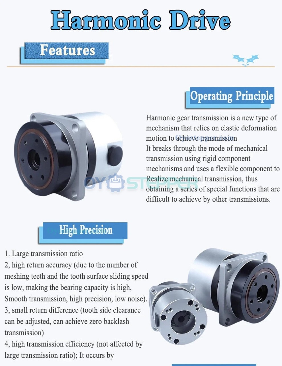 PG Series Harmonic Drive Gearbox Ratio 50/80/100:1 Harmonic Gear Reducer 20 Arc-sec