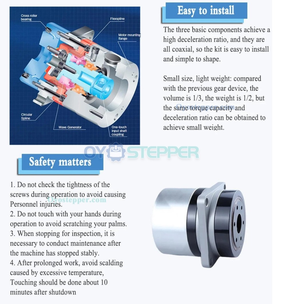 PG Series Harmonic Drive Gearbox Ratio 50/80/100:1 Harmonic Gear Reducer 20 Arc-sec