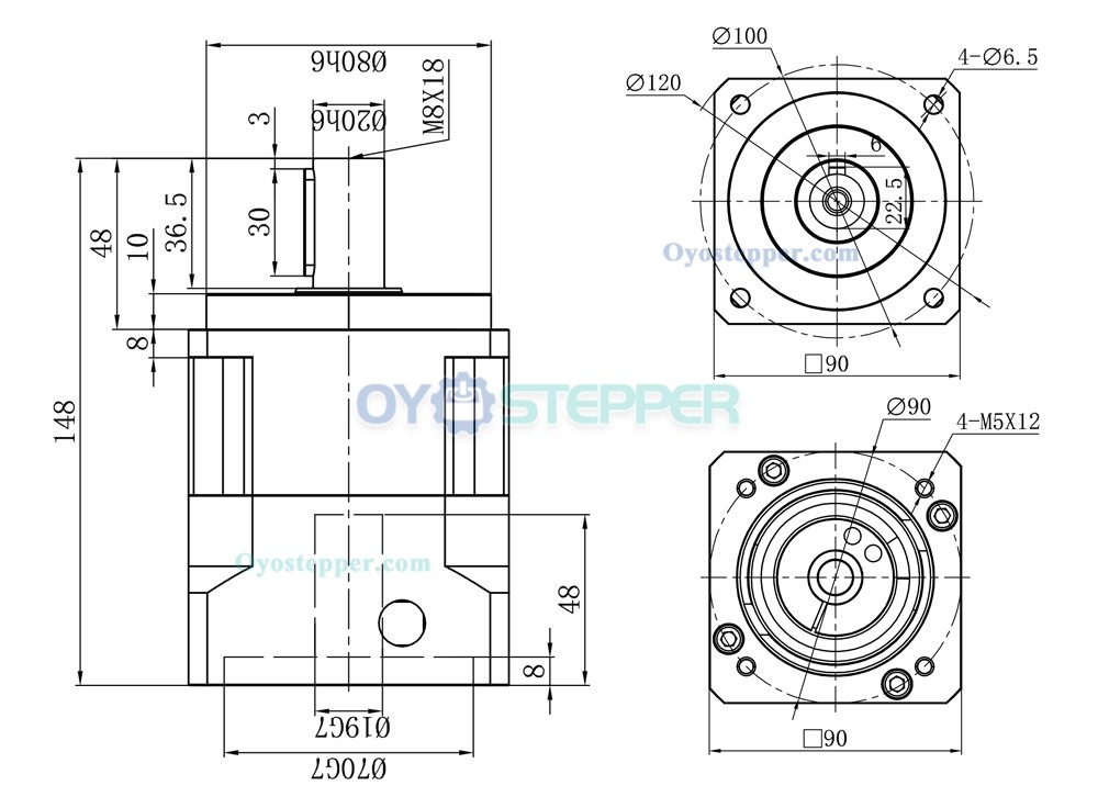 Precision Helical Planetary Reducer For Nema 34 Stepper Motor / 80mm-130mm Servo Motor