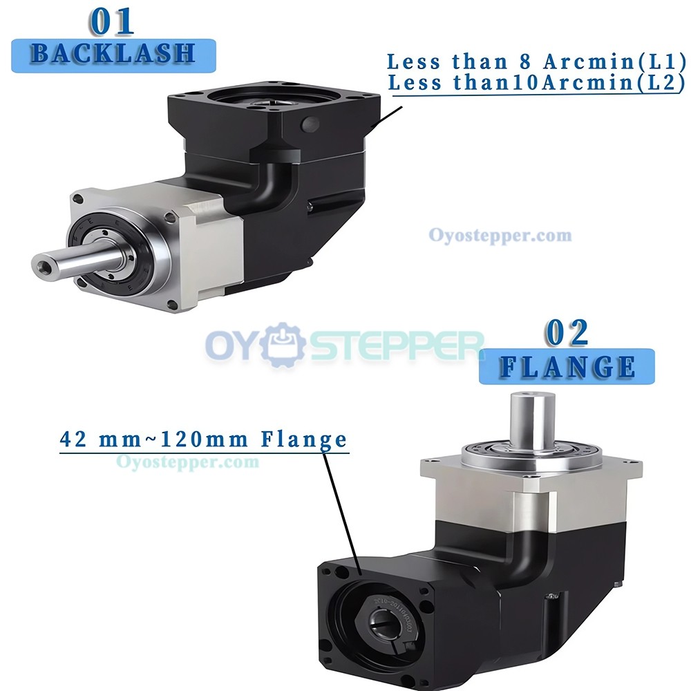 PLMG090 Right Angle Planetary Gearbox 90 Degree Gear Reducer for NEMA 34 Stepper / 90mm Servo Motor PLMG090 Right Angle Planetary Gearbox 90 Degree Gear Reducer for NEMA 34 Stepper / 90mm Servo Motor