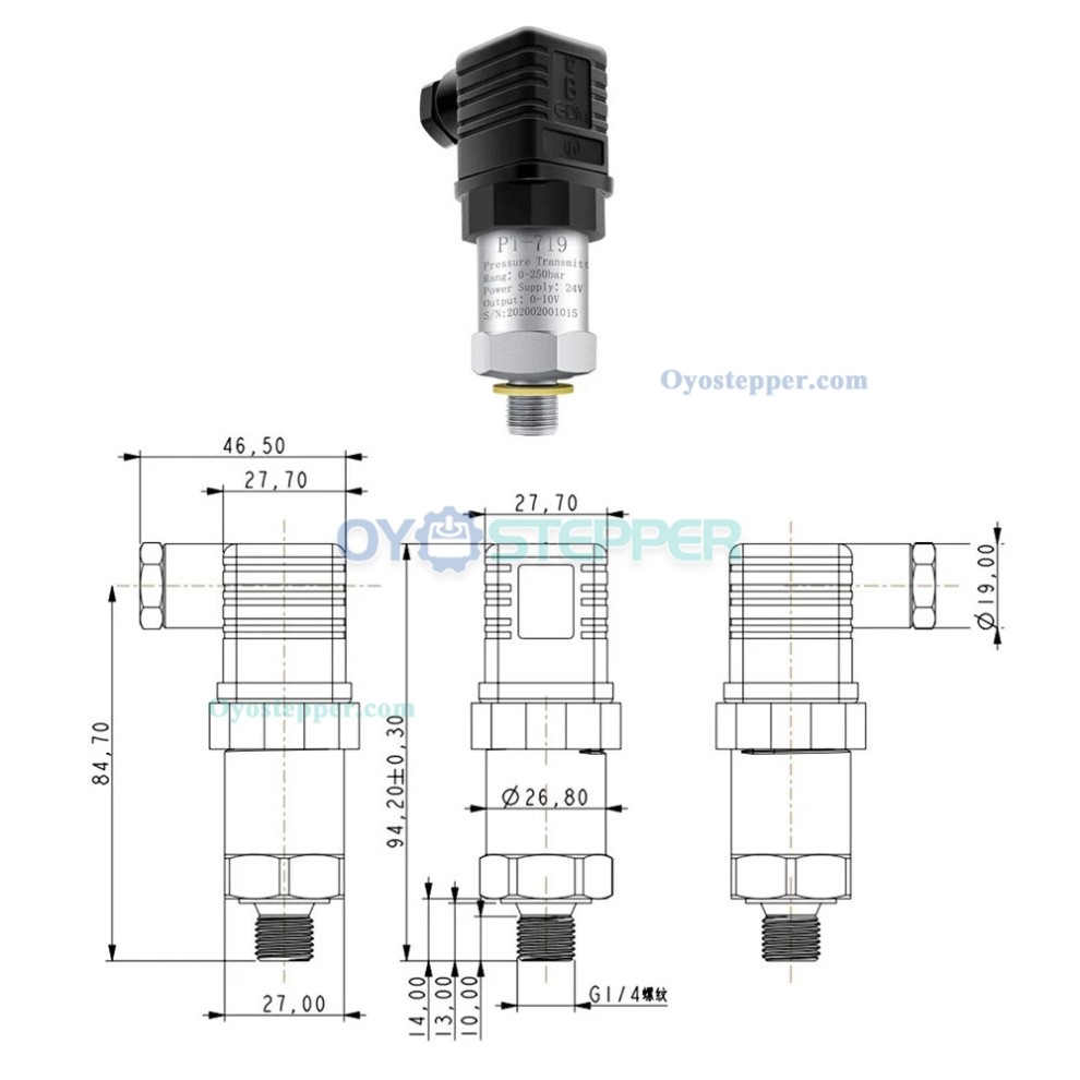 PT-719 IP65 Industry Hydraulic Pressure Sensor Transducer Sender 0-10V 4-20mA Pressure Transmitter PT-719 IP65 Industry Hydraulic Pressure Sensor Transducer Sender 0-10V 4-20mA Pressure Transmitter