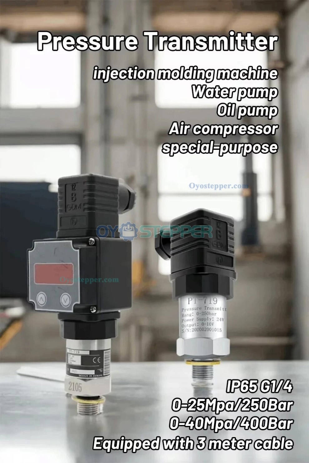 PT-719 IP65 Industry Hydraulic Pressure Sensor Transducer Sender 0-10V 4-20mA Pressure Transmitter