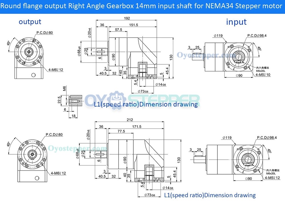 PVE090 Right Angle Planetary Gearbox Speed Reducer for NEMA34 86mm Motor / 80mm Servo Motor PVE090 Right Angle Planetary Gearbox Speed Reducer for NEMA34 86mm Motor / 80mm Servo Motor