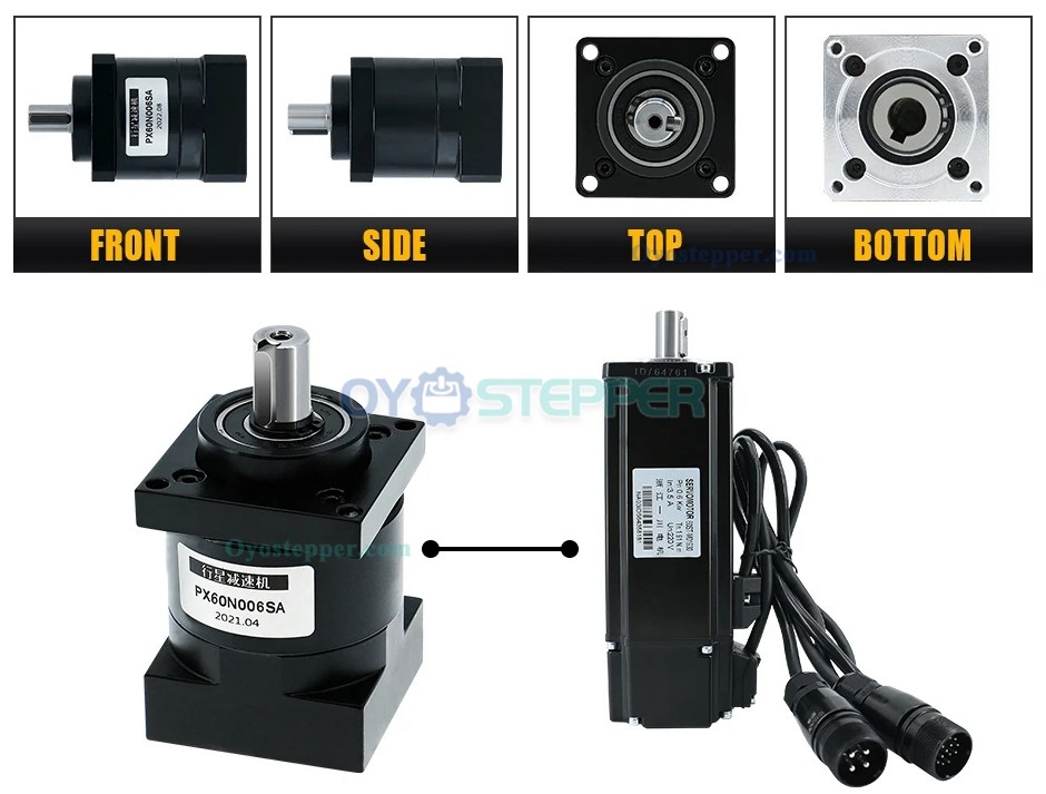 Planetary Reducer PX60 Ratio 4/6/10/16/24/36/64/96/144/216 Max 40N.m Suit For Nema24 60 Stepper Motor