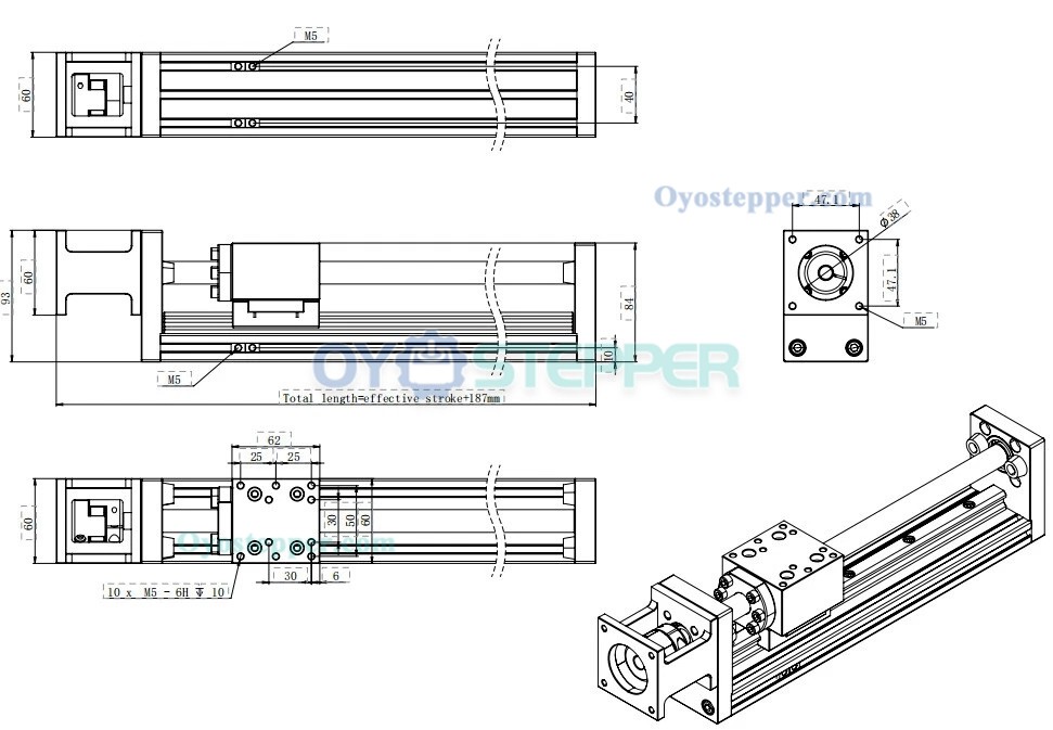 Ballscrew Motorized Linear Rail Stage Kit CNC Slide Table with Closed Loop Nema 23 Stepper Motor & Driver Kit