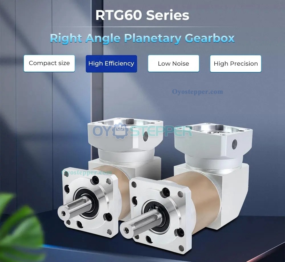 Right Angle Planetary Gearbox 5:1/10:1/20:1/50:1 Speed Reducer 90 Degree RTG60 for 60mm Servo Motors