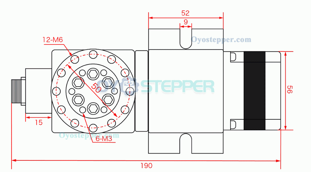 5th A C Rotary Axis Harmonic Drive Reducer 50:1 CNC Dividing Head with Nema 23 Stepper Motor 5th A C Rotary Axis Harmonic Drive Reducer 50:1 CNC Dividing Head with Nema 23 Stepper Motor