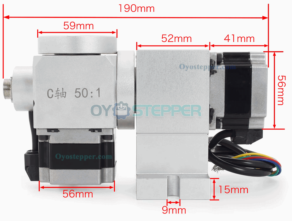 5th A C Rotary Axis Harmonic Drive Reducer 50:1 CNC Dividing Head with Nema 23 Stepper Motor 5th A C Rotary Axis Harmonic Drive Reducer 50:1 CNC Dividing Head with Nema 23 Stepper Motor